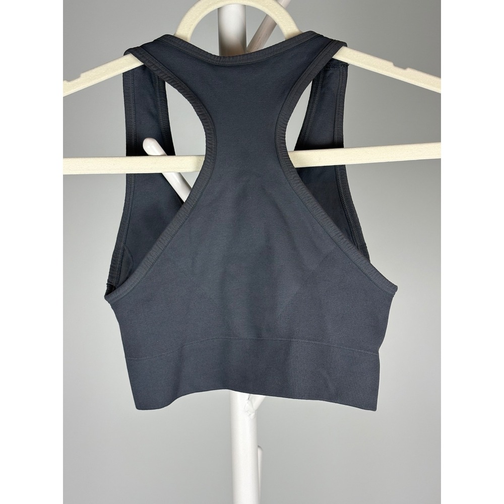 Free People Movement Crop Top Charcoal Grey V-Neck Racerback XS - Picture 2 of 3